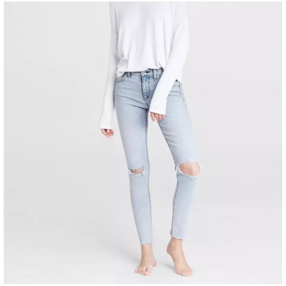 Rag & Bone Cate Midrise Ankle Skinny Jeans in Montauk with Holes Jeans Size 27